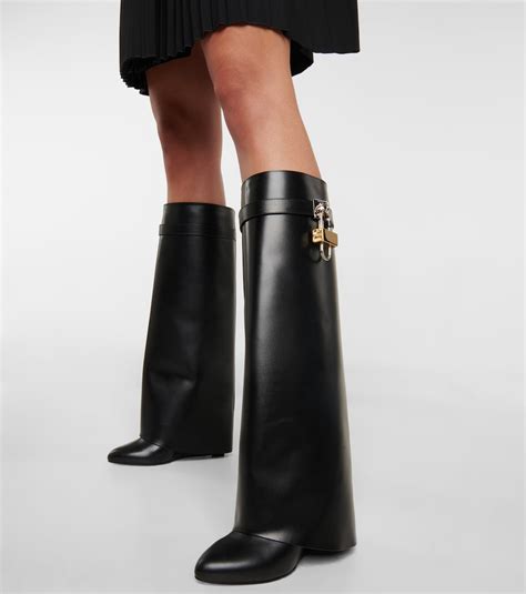 givenchy over the knee open toe boots|givenchy shark lock biker boots.